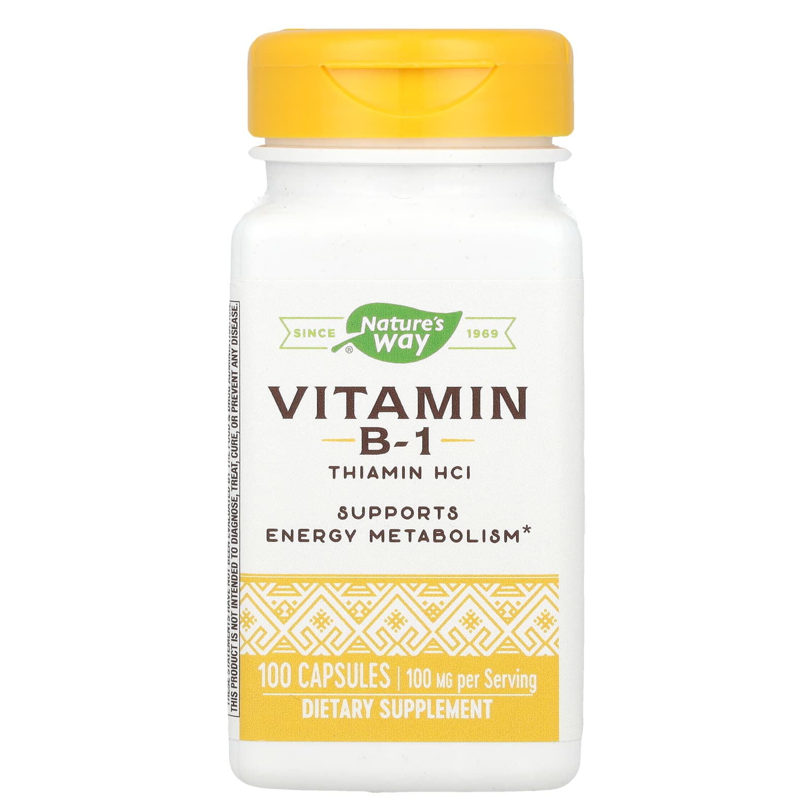 Nature’s Way, Vitamin B-1 100 mg, 100 Capsules UPC 033674404119 | Hilife Vitamins